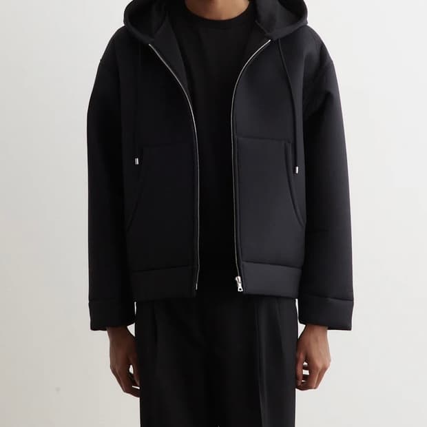 오라리 스펀지 트로피칼 울 집업 후디 다크네이비