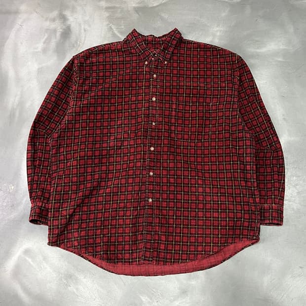  에디바우어 체크 코듀로이 셔츠 y14633