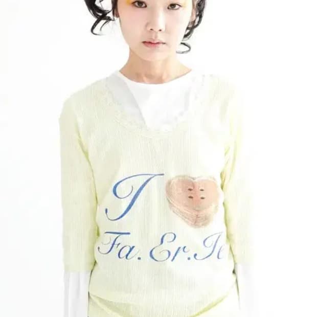 샵페어리 레이스 티셔츠 레몬