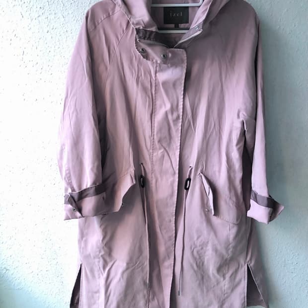 핑크 롱 바람막이 점퍼