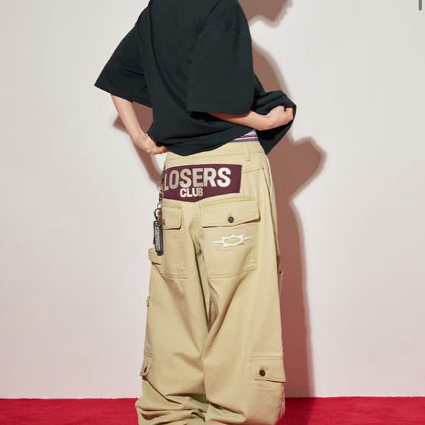 루저스클럽 멀티 카고포켓 와이드 면팬츠