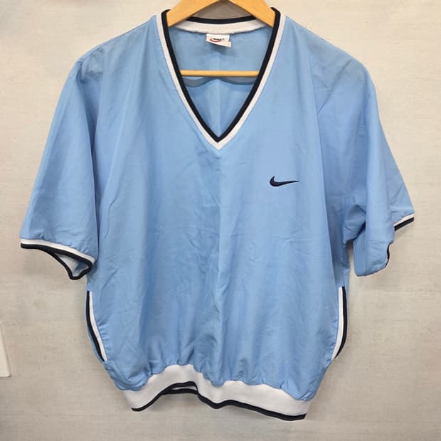 나이키 올드스쿨 빈티지 웜업 바람막이 반팔 L