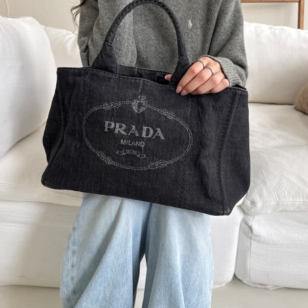 [Prada] Canapa Black Denim bag