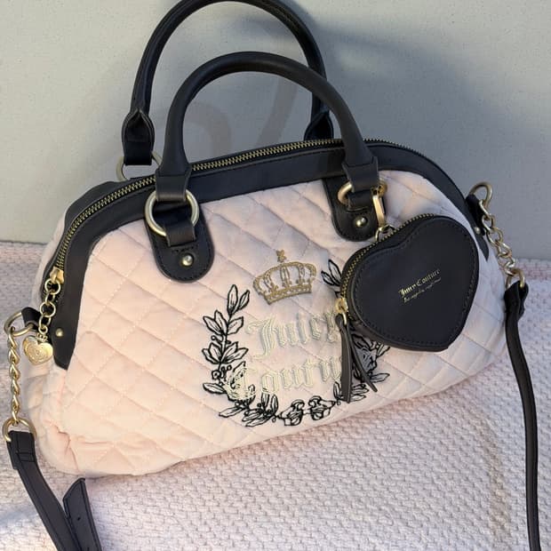 쥬시꾸뛰르 딸기우유 퀼팅 핸드백 갸루 핀터깔 베메클 베이비베어