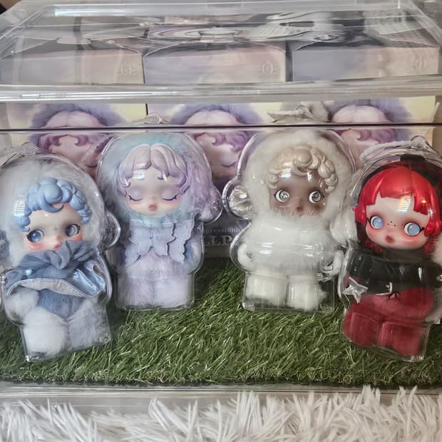 (일괄) 스컬판다 키링 4종 + 인형 케이스 + 보관 케이스