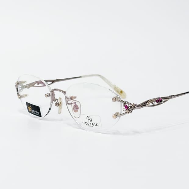 ROCHAS 베이지 큐빅 디테일 데드스탁 빈티지안경