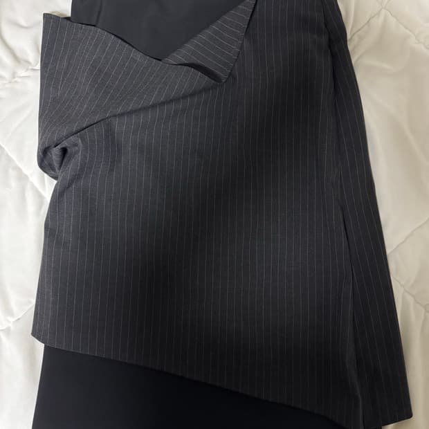 바하윤 layered draped skirt(stripe)