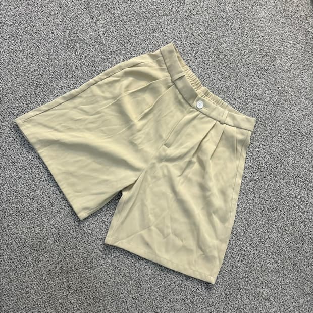 L 빈티지 여성 핀턱 반바지 0427J