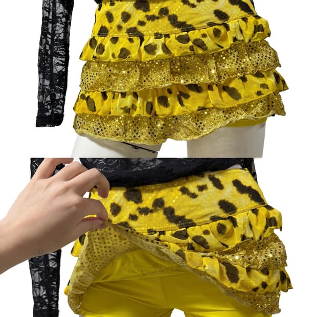 갸루st 호피 캉캉 스커트
