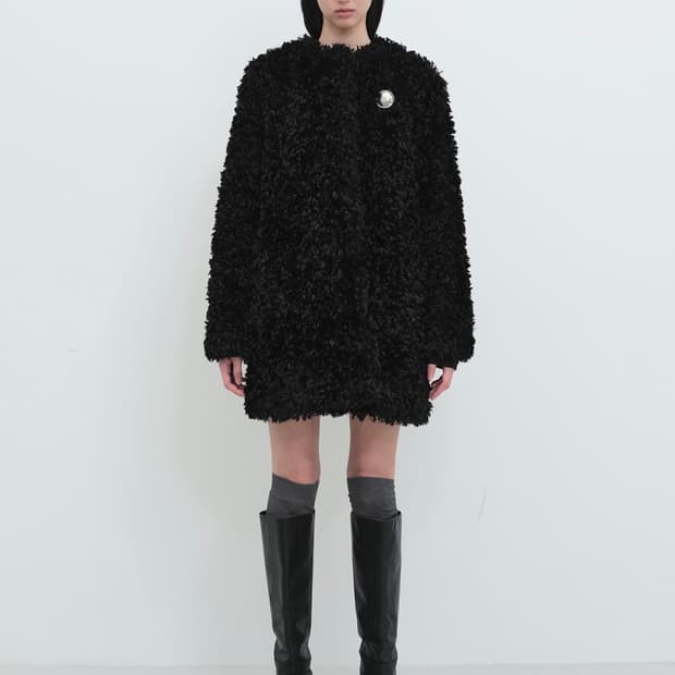 Yunse 윤세 하프 퍼코트 블랙