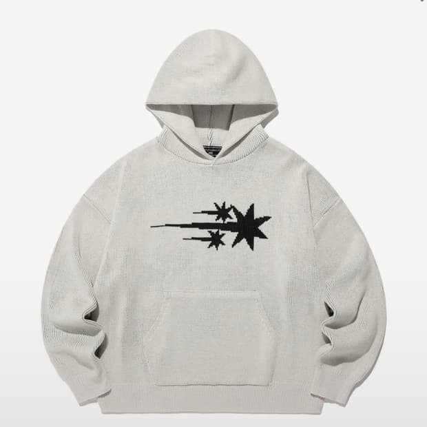 나이스고스트클럽 로고 니트 후디