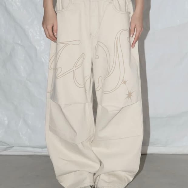 팬시클럽 엔젤 빈티지 워싱 핀턱팬츠 2사이즈