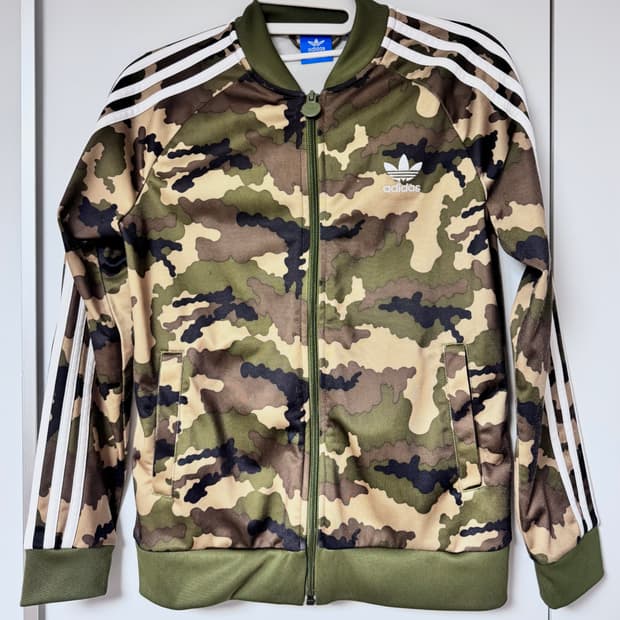아디다스 카모 밀리터리 카키 트랙탑 져지 집업