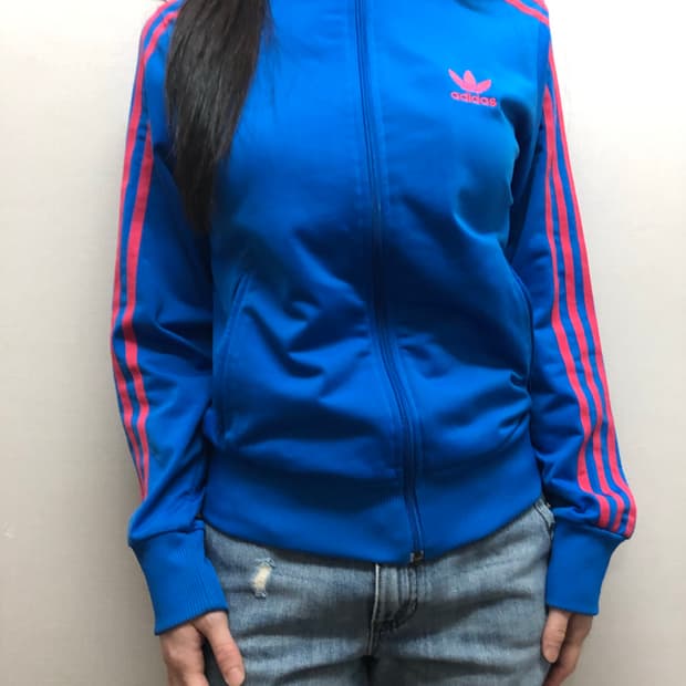 빈티지 아디다스 블루 파이어버드 져지