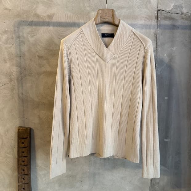 제냐 스포츠 숄칼라 니트 100