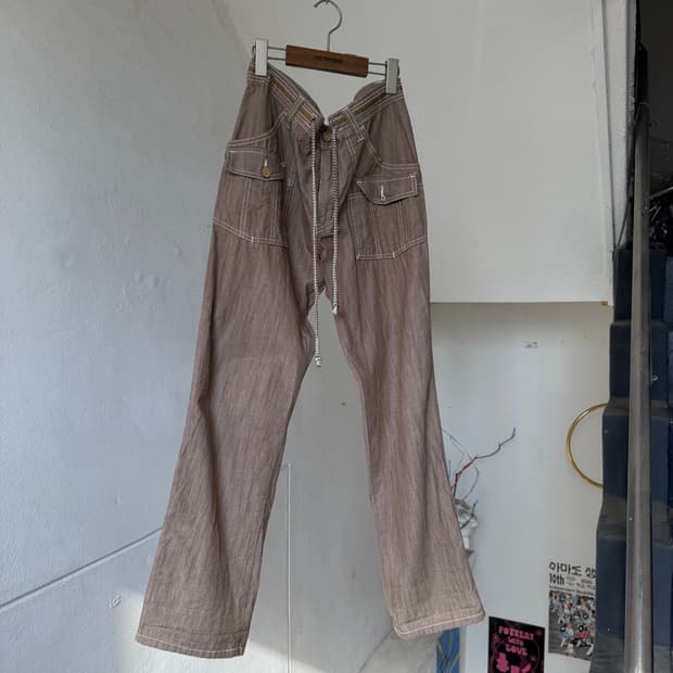빈티지 린넨 스트링 팬츠