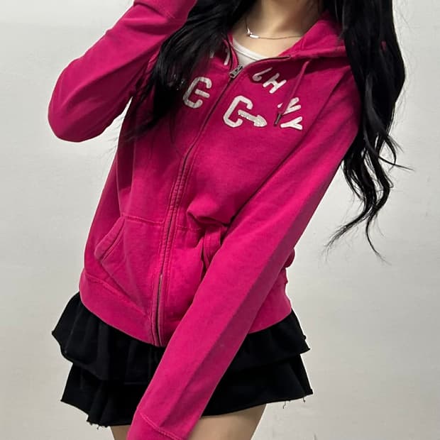 아베크롬비 y2k 여리핏 러블리힙 대대장 걸즈 후드집업 희귀져지(L)