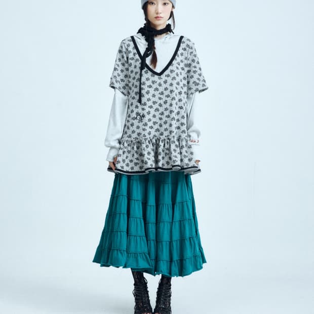 콜로신스 코르테 플라워 탑 드레스