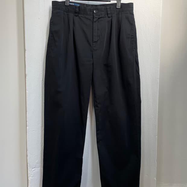 폴로 랄프로렌 블랙 투 턱 치노 팬츠