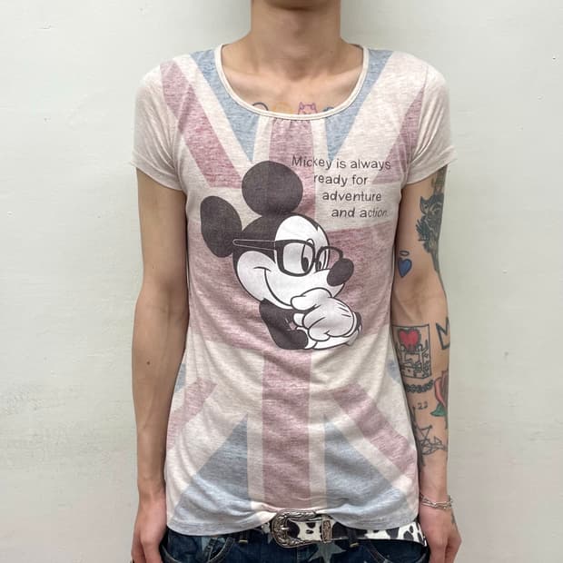  Mickey Mouse American flag T-shirt