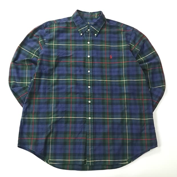 CK574 2XL 폴로 90s 클래식 타탄체크 셔츠 남방