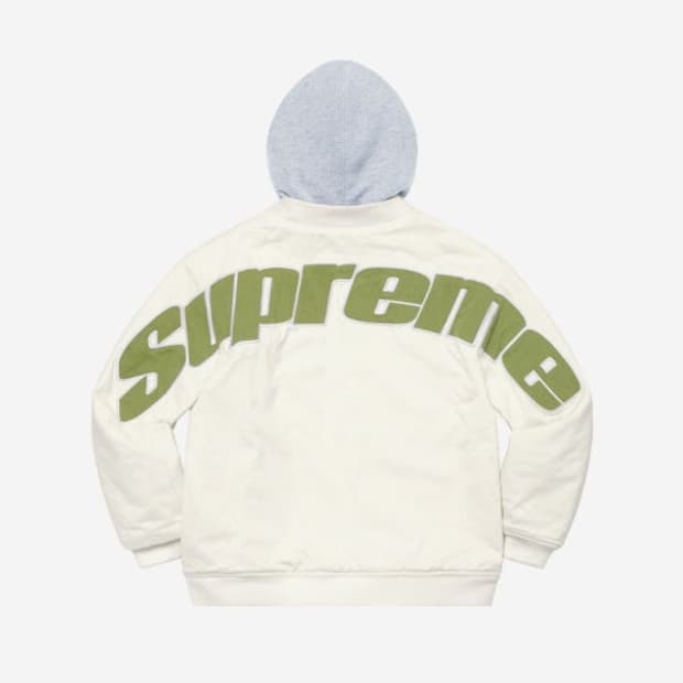 슈프림 후드 트윌 바시티 자켓 화이트 22S