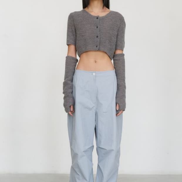아모멘토 COTTON NYLON FATIGUE PANTS 블루그레이