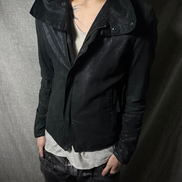 LHP Metallic Coated High Neck Jacket 