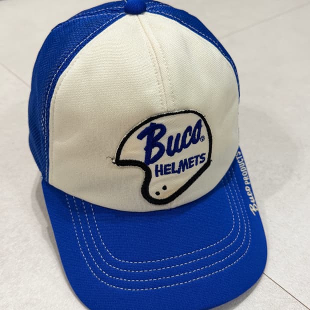 리얼맥코이 부코 로고 트러커캡 블루 