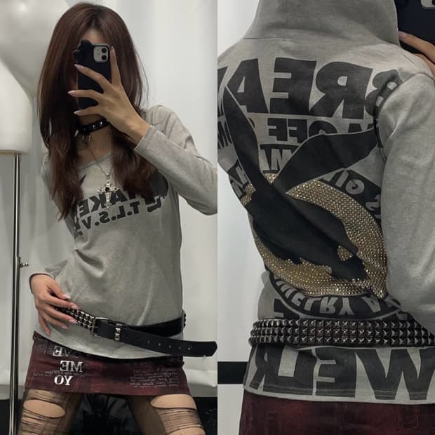 🎸그레이 프린팅 후디🎸