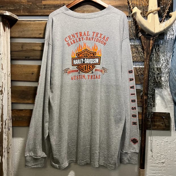 [2XL]00s 할리데이비슨 USA Made 로고 프린팅 롱슬리브 티셔츠