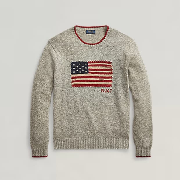 폴로 랄프로렌 성조기 니트 스웨터 그레이