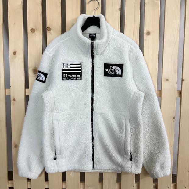 (S) 노스페이스 50주년 화이트 플리스 후리스 집업 자켓