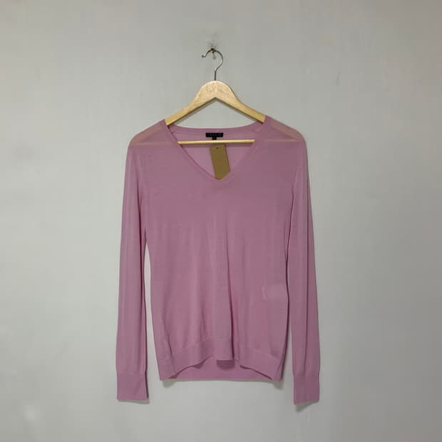 Theory 띠어리 쿨핑크 브이넥 빈티지 긴팔 니트 S