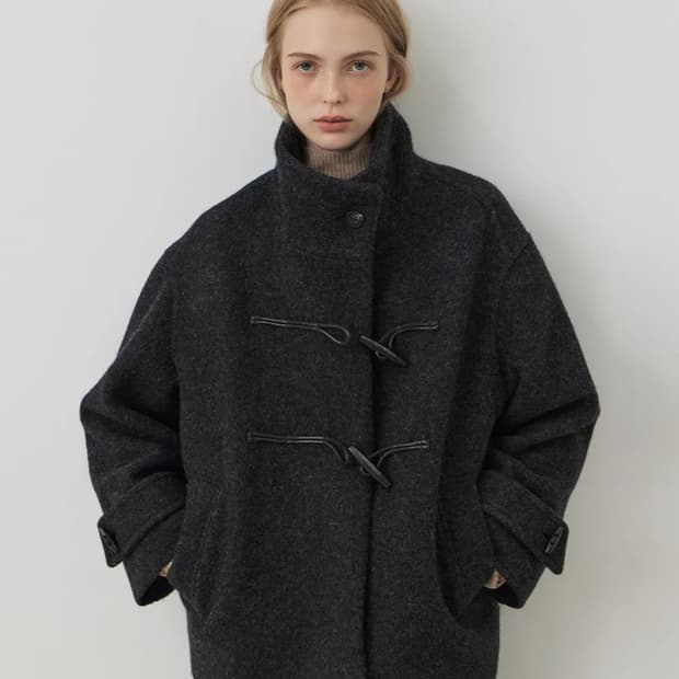 시티브리즈 울100 하이넥 더플 코트