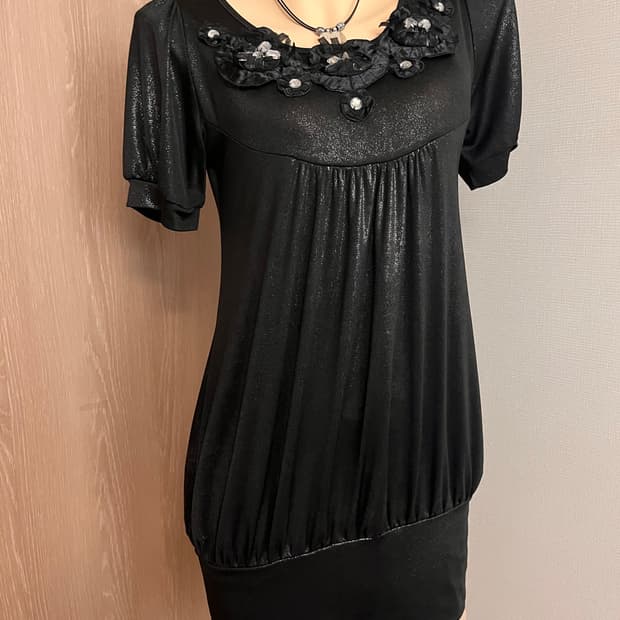 Black silver cubic dress