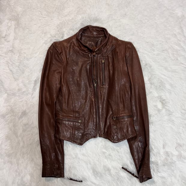 brown lambskin leather jacket