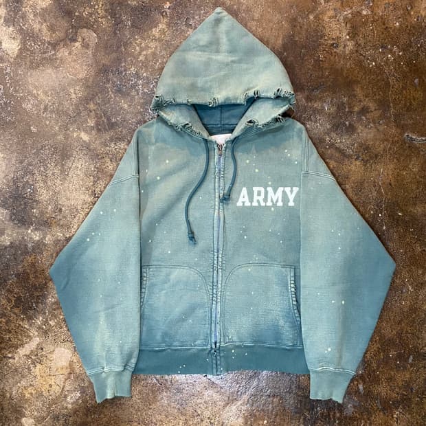 (S) bowwow 에이징 데미지 후드 집업