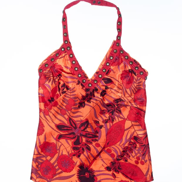 Silk Floral Halter Top