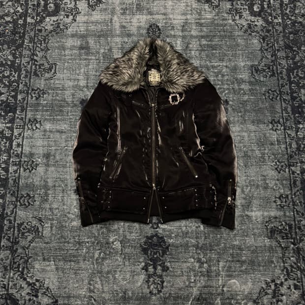Midas 00s vkei satin fur jacket
