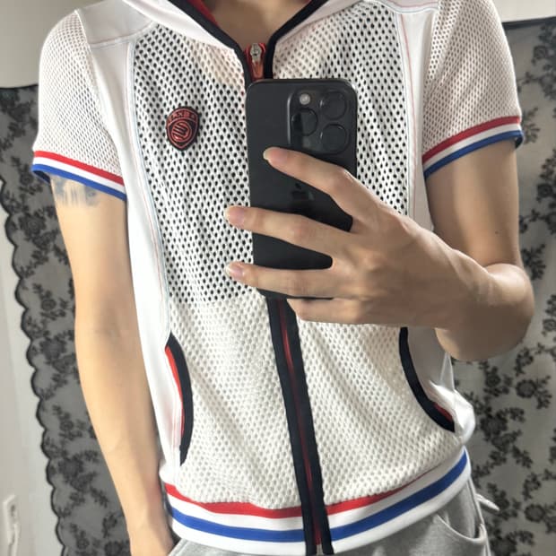 메쉬반팔후드