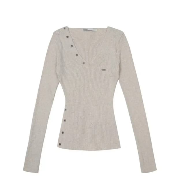 보헤미안서울 브이넥 슬릿 니트