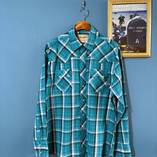 00's  Wrangler check Western Shirt.