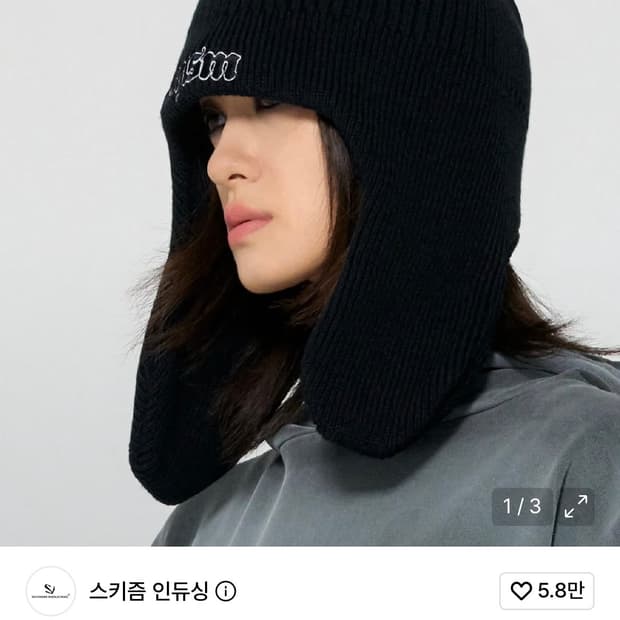 스키즘 인듀싱 트래퍼 비니 블랙