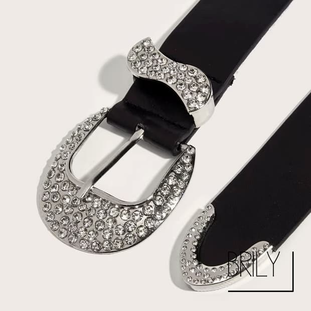[Unisex] RUBY 랩다이아 미니멀 웨스턴 벨트 블랙