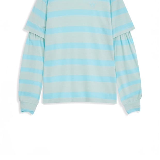 open yy- layered stripe tshirt (mint)-m