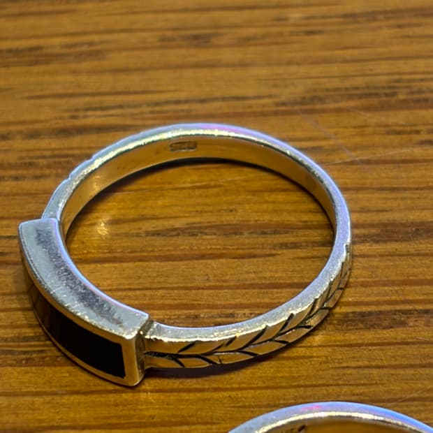 925 실버 스퀘어 스톤 링