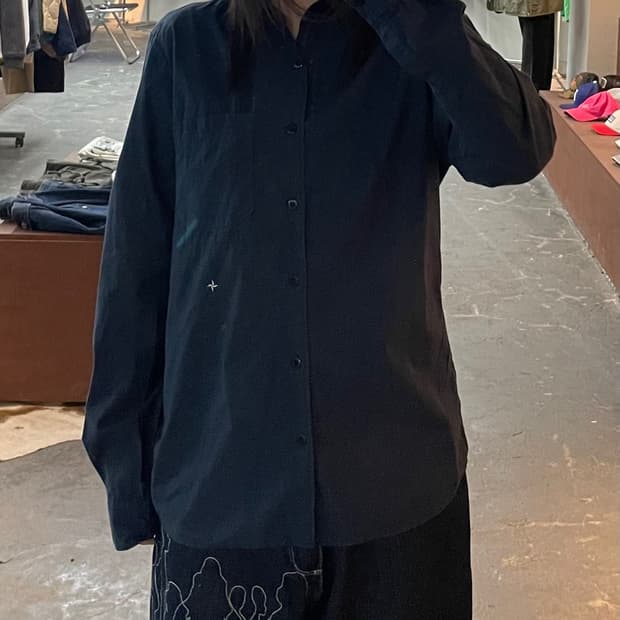 스톤아일랜드 네이비 스몰로고 포켓 셔츠 H2108