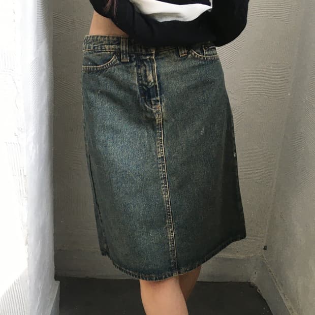 Dolce & Gabbana 돌체앤가바나 빈티지 데님 미디 스커트