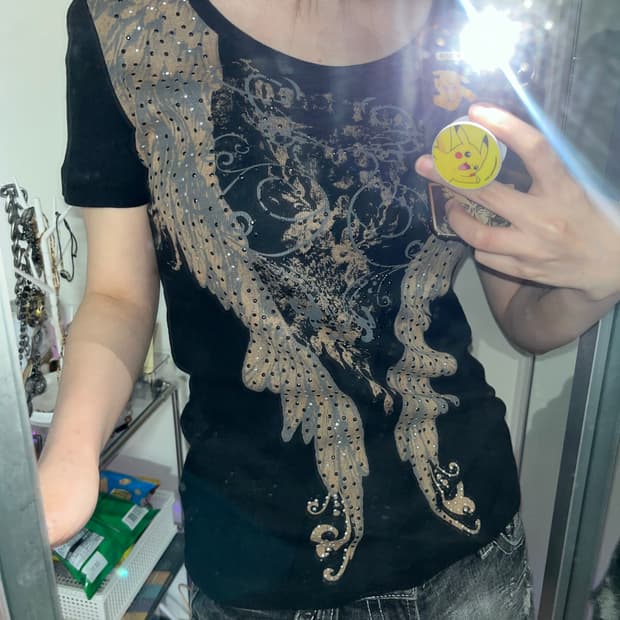 y2k스터드날개반팔